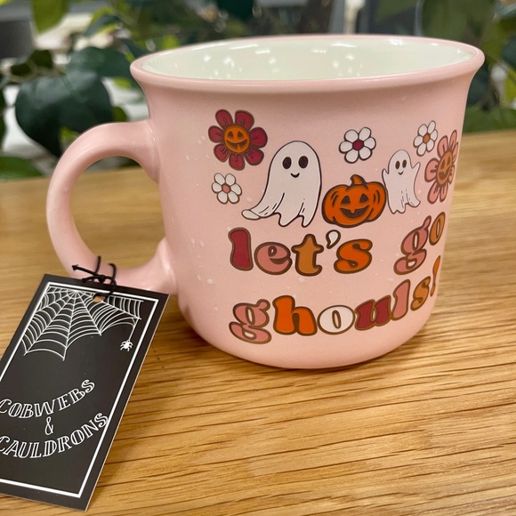 Halloween Pink Cowgirl Ghost 🩷👻 Let’s Go Ghouls Ceramic Coffee Mug NWT - Picture 2 of 5